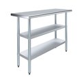 Amgood 18x48 Prep Table with Stainless Steel Top and 2 Shelves AMG WT-1848-2SH